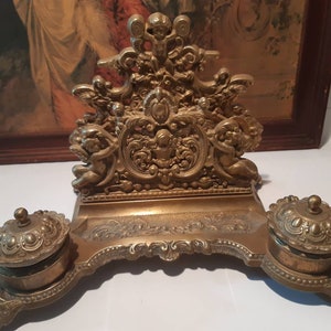 19Century Office Necesary Art Nouveau Bronze office holder