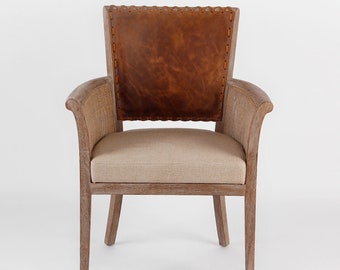 Furniture Classics Malm Oak Wood Armchair Leather