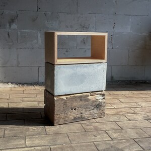 Wood-concrete-wood side cabinet image 2