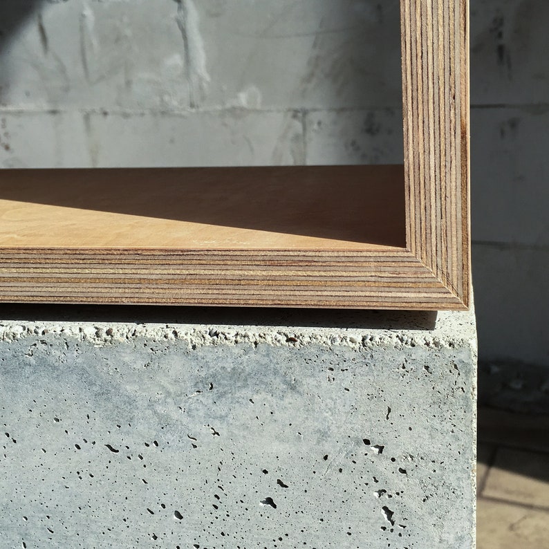 Wood-concrete-wood side cabinet image 5