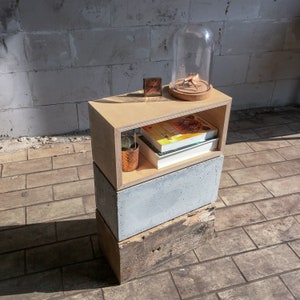 Wood-concrete-wood side cabinet image 3