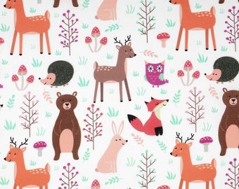 Forest animal fabric - 100% cotton Oekotex100