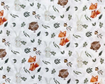Fabric Fox and Owl - 100% cotton Oekotex100