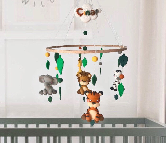 Safari Baby Mobile Jungle Animals Baby mobile Crib Mobile Etsy