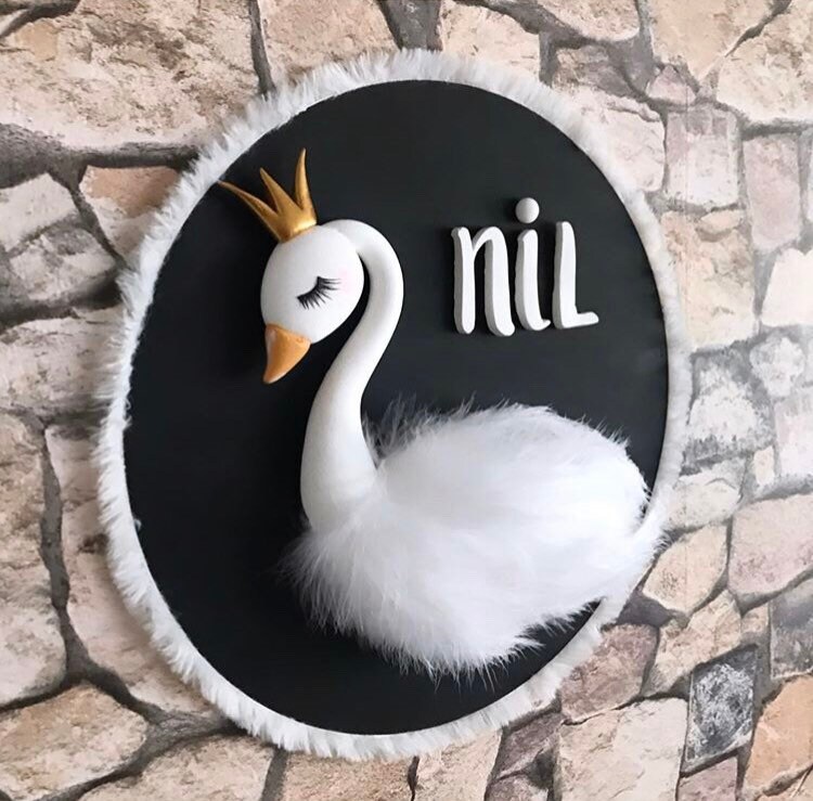 Swan Wall Decor Swan Nursery Wall Decor Baby Room Wall Etsy