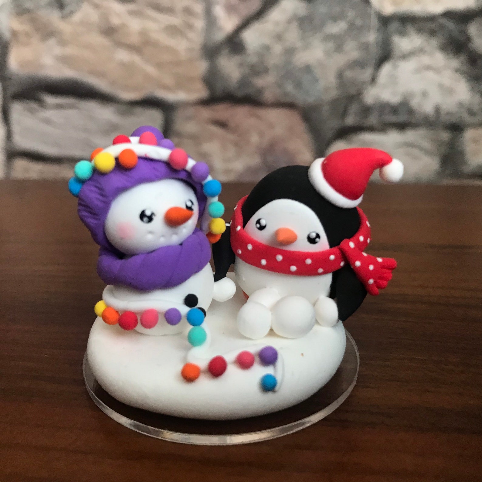 Penguin Christmas Cake Topper Penguin Decor Topper Christmas Etsy