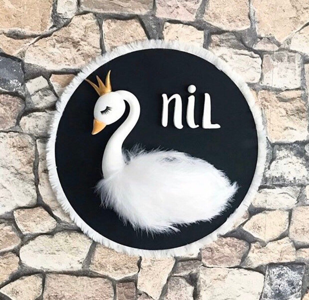 Swan Wall Decor Swan Nursery Wall Decor Baby Room Wall Etsy