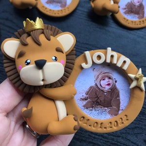 Personalized Baby favors, Lion Birthday Theme, Birthday favors, First Birthday Frame, 1 Peace Lion frame, Lion Baptism favors