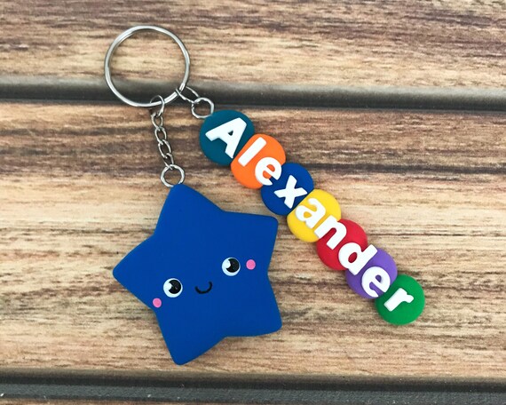 Baby Shower Favors Star Keychain for Kids Personalized Name