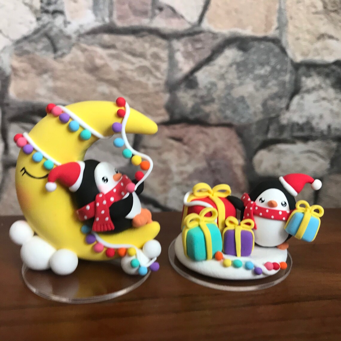 Penguin Christmas Cake Topper Penguin Decor Topper Christmas Etsy