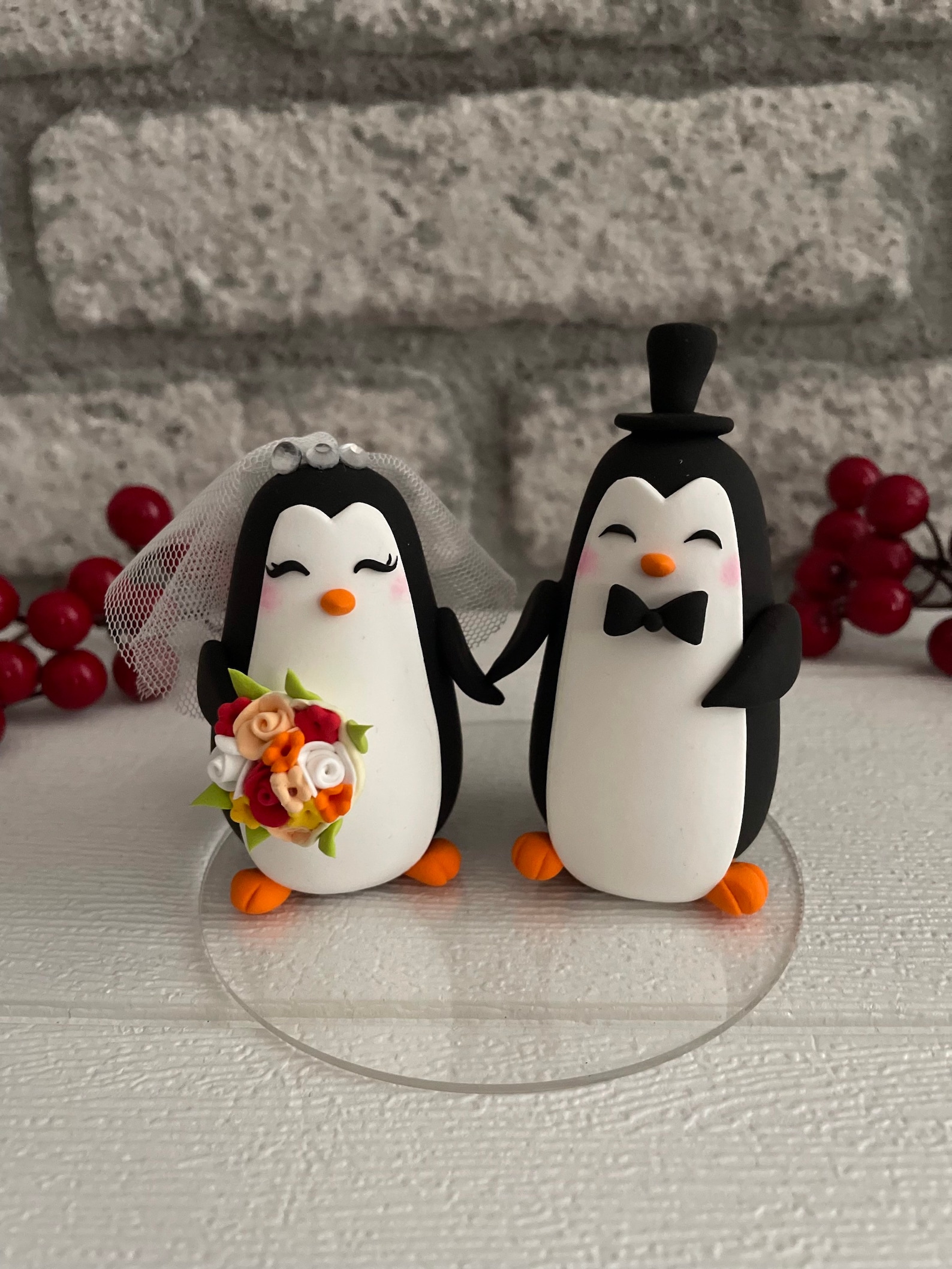 Penguin Wedding Cake Topper, Free Shipping, Custom Penguin Topper Penguin Wedding Cake Topper, Free Shipping, Custom Penguin Topper