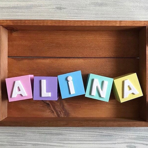 Custom Baby Name Blocks, Wooden name blocks, Letter blocks, Personalised baby Blocks, Nursery decor, Kidsroom decor, Birthday Table Decor