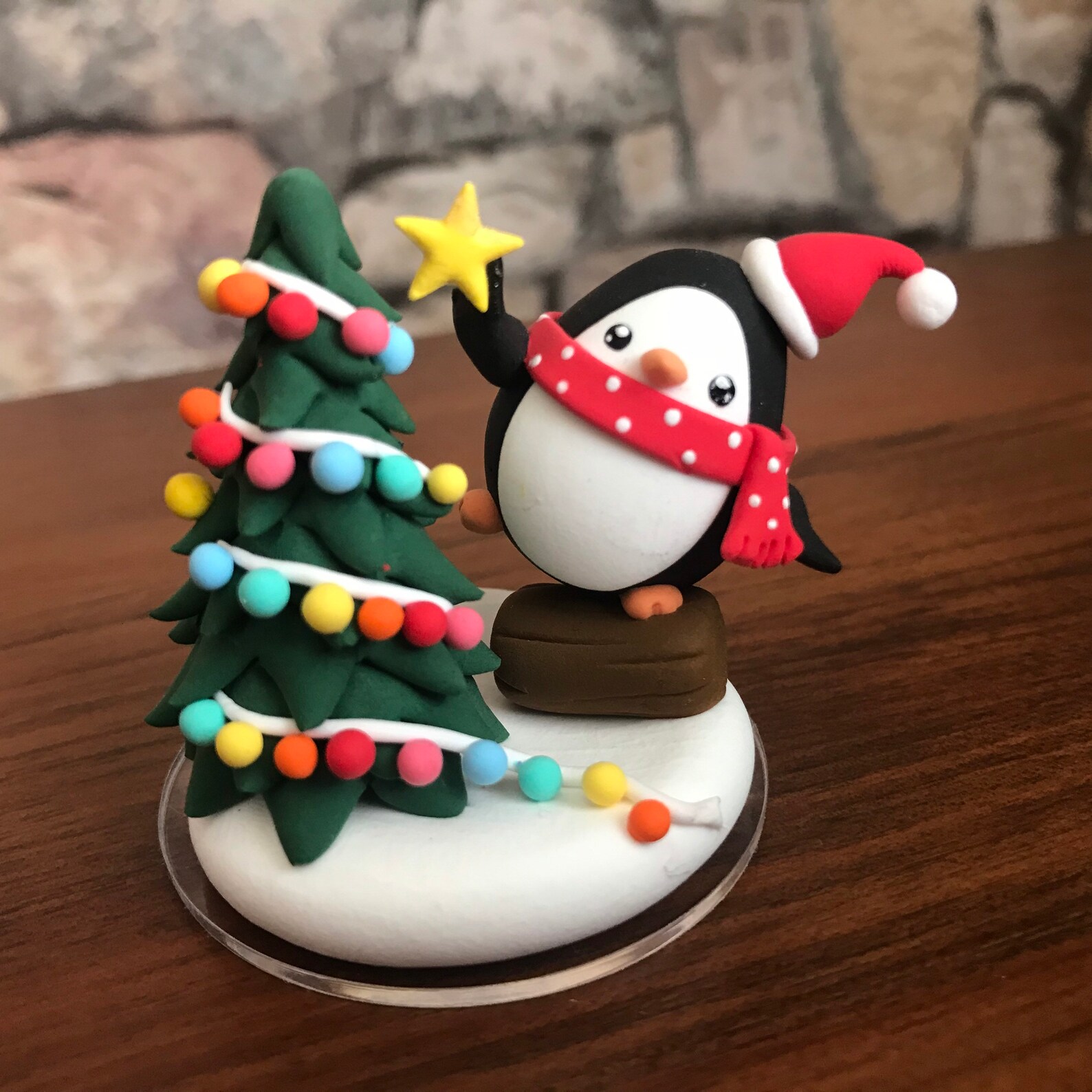 Penguin Christmas Cake Topper Penguin Decor Topper Christmas Etsy