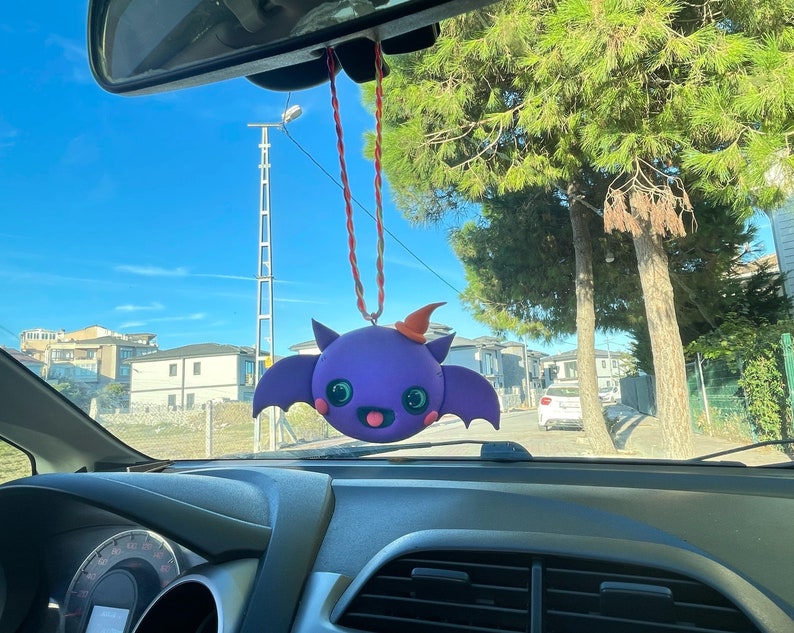 Cute Bat Car Accessory Bat Car Mirror Charm Halloween Car Etsy