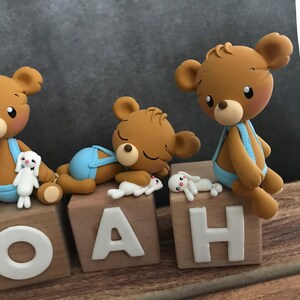 Newborn gift, Teddy Bear Nursery Decor, Teddy Bear Name Blocks, Personalized Name Block, Letter Blocks, Baby shower Table Decor, Baby blocks image 5