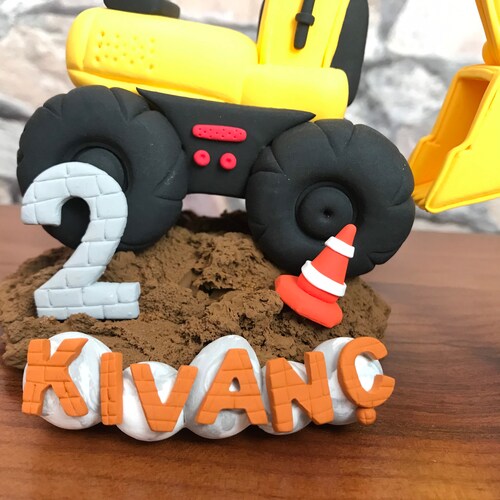 Excavator cake topper, excavator cake decoration 3D, Cake topper for shops kids, construction vehicle birthday, excavator birthday decor