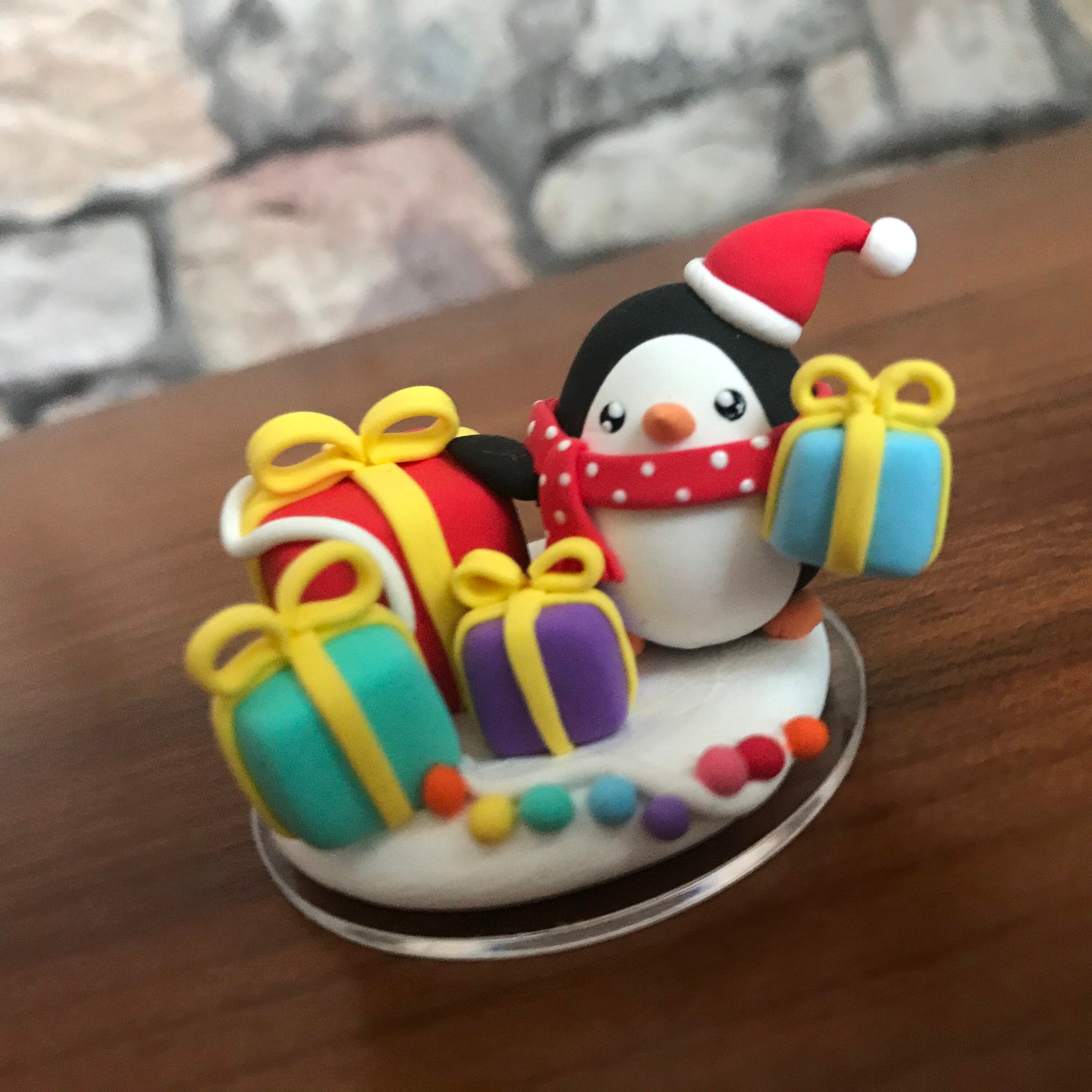 Penguin Christmas Cake Topper Penguin Decor Topper Christmas Etsy
