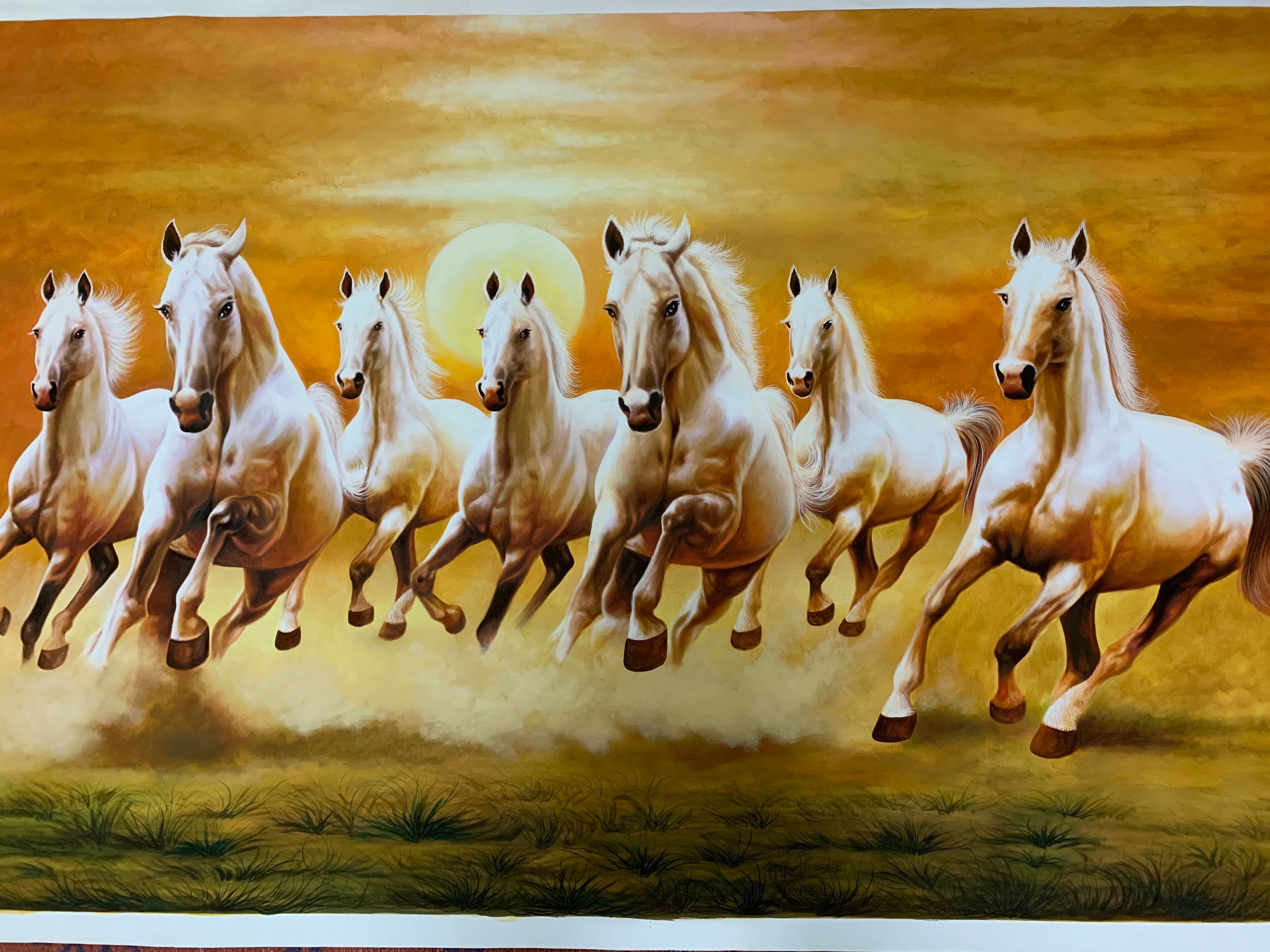 Hand Made Left Direction Seven Running Horses Painting on - Etsy Canada Hand Made Left Direction Seven Running Horses Painting on - Etsy Canada