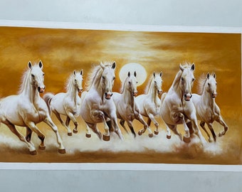 Seven Running Horses in Right Direction 100% Original Hand - Etsy Seven Running Horses in Right Direction 100% Original Hand - Etsy