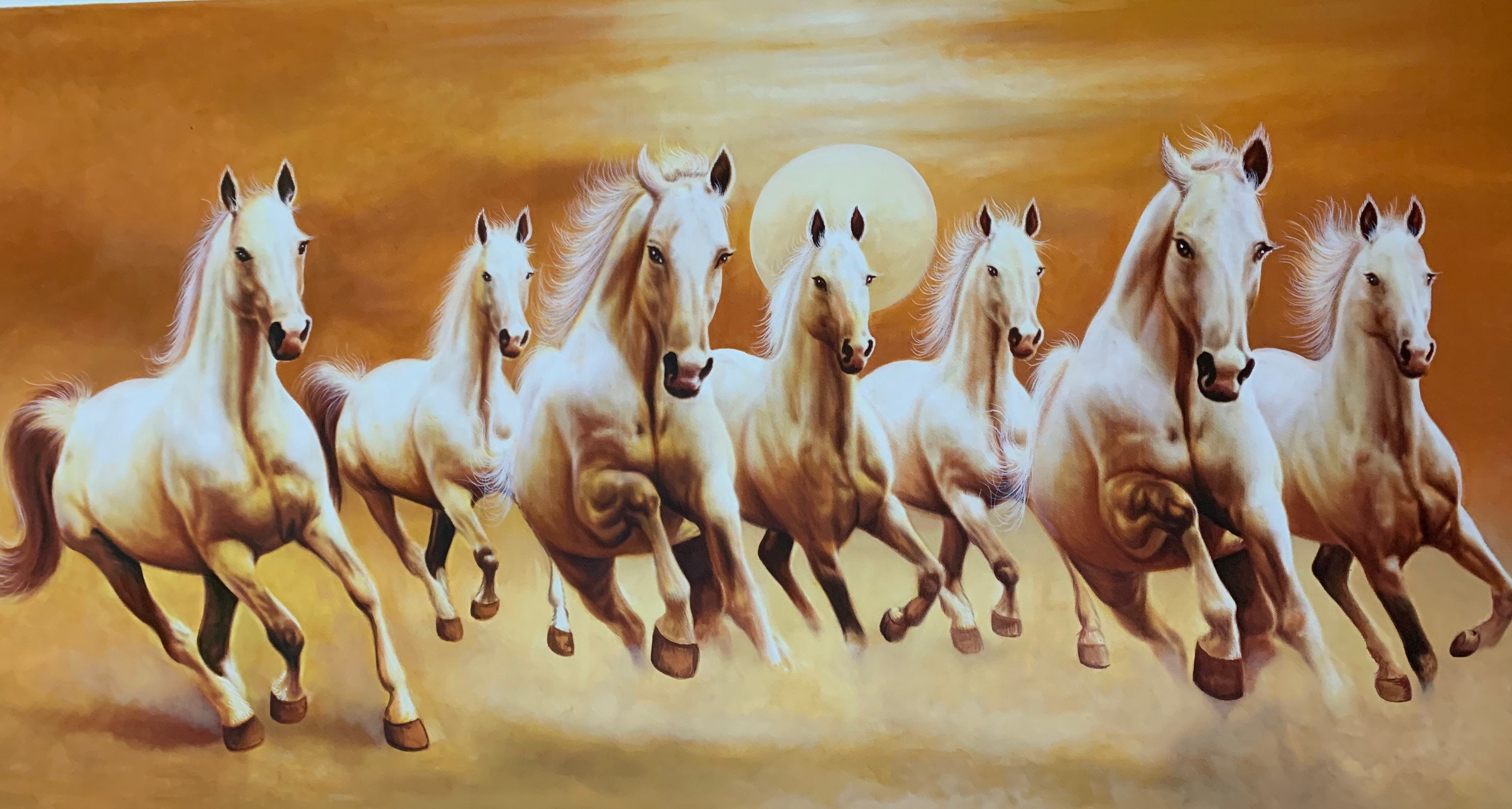 Seven Running Horses in Right Direction 100% Original Hand - Etsy Seven Running Horses in Right Direction 100% Original Hand - Etsy