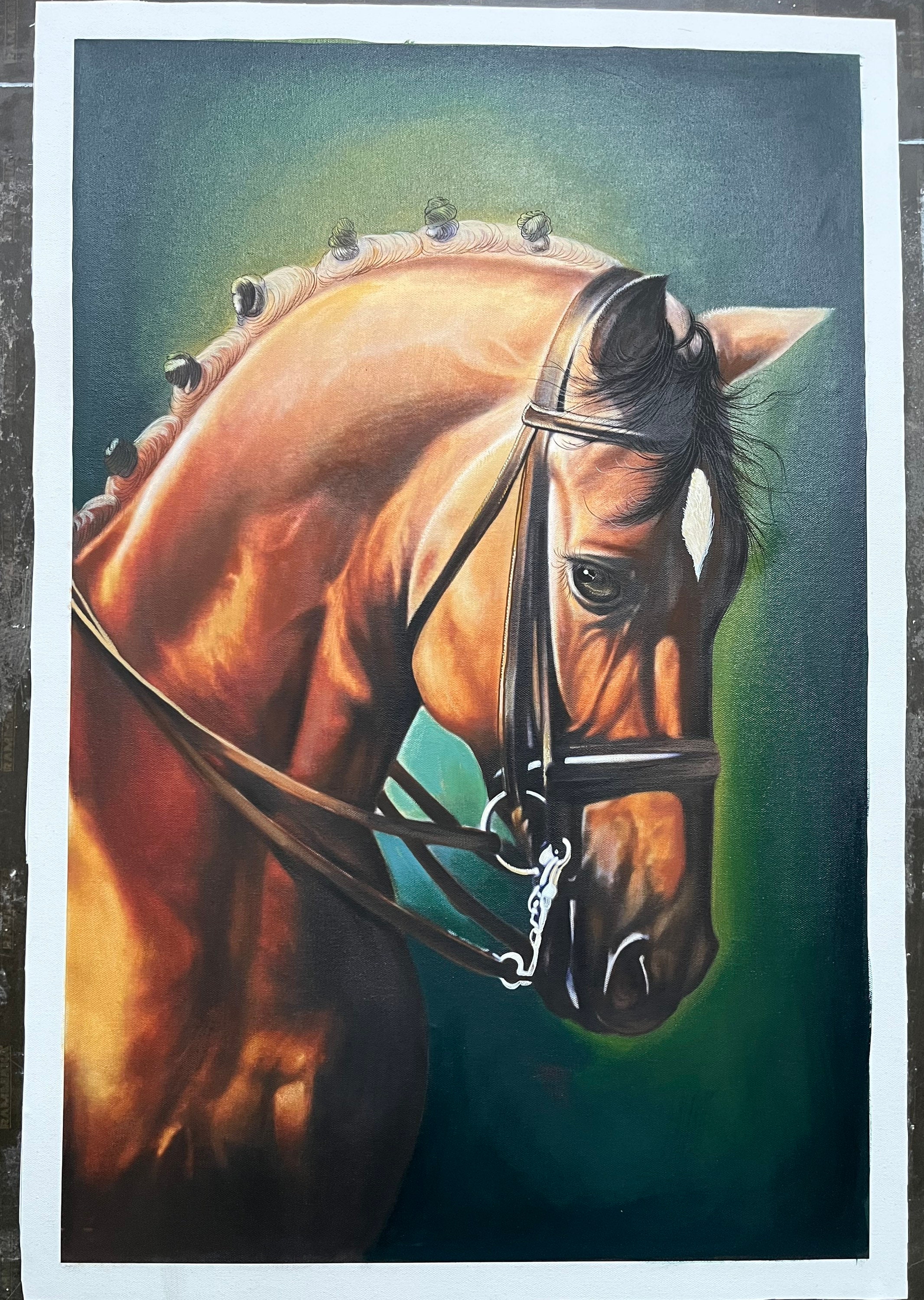 Original Horse Face Oil Painting on Canvas in Size 30” by 24