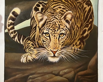 Tiger painting original hand made painting on canvas in size 24” by 18” inches unique artwork for all wild life lovers