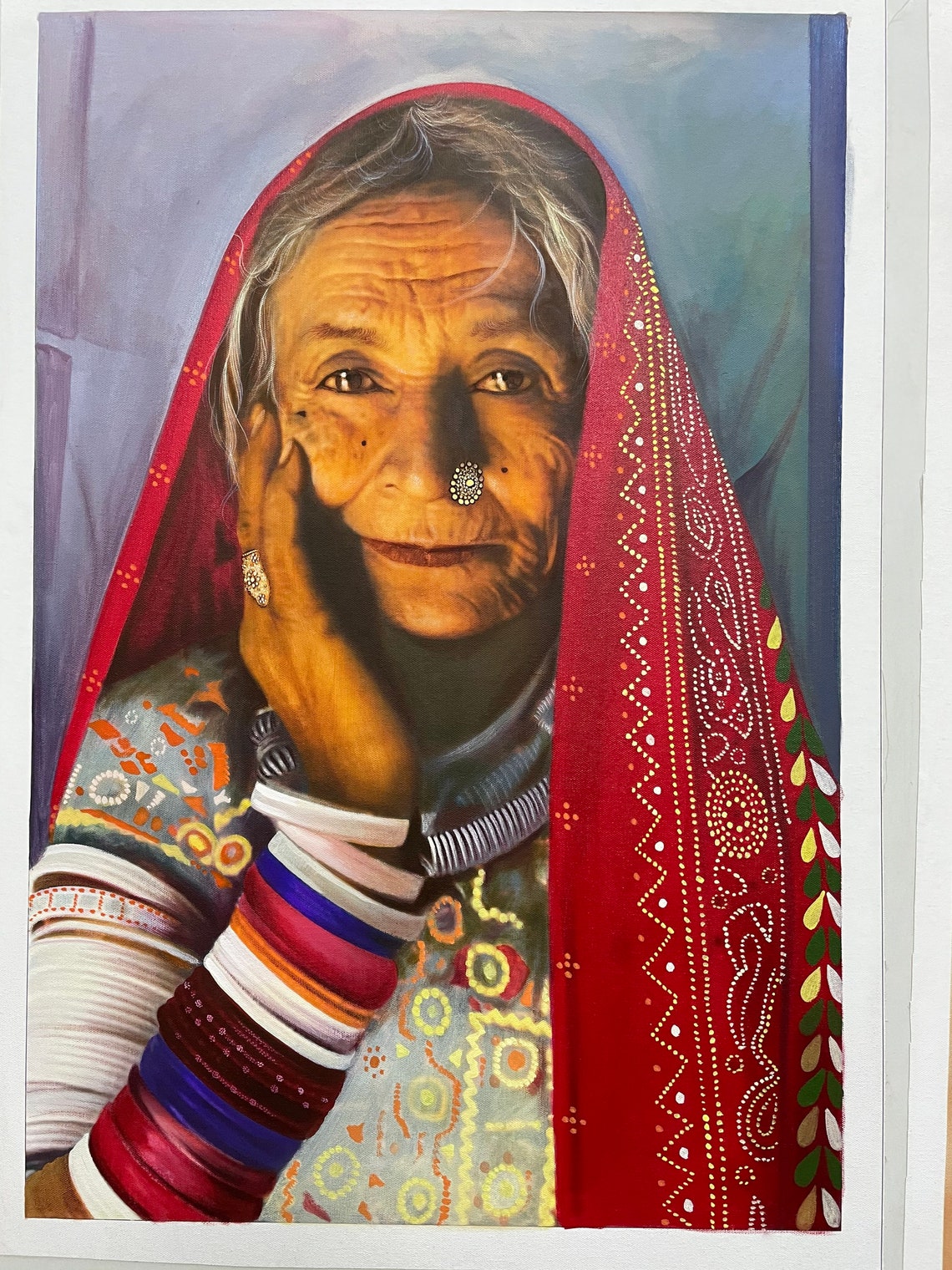 Unique Rajasthani Painting on Canvas Using Acrylic Colors Etsy