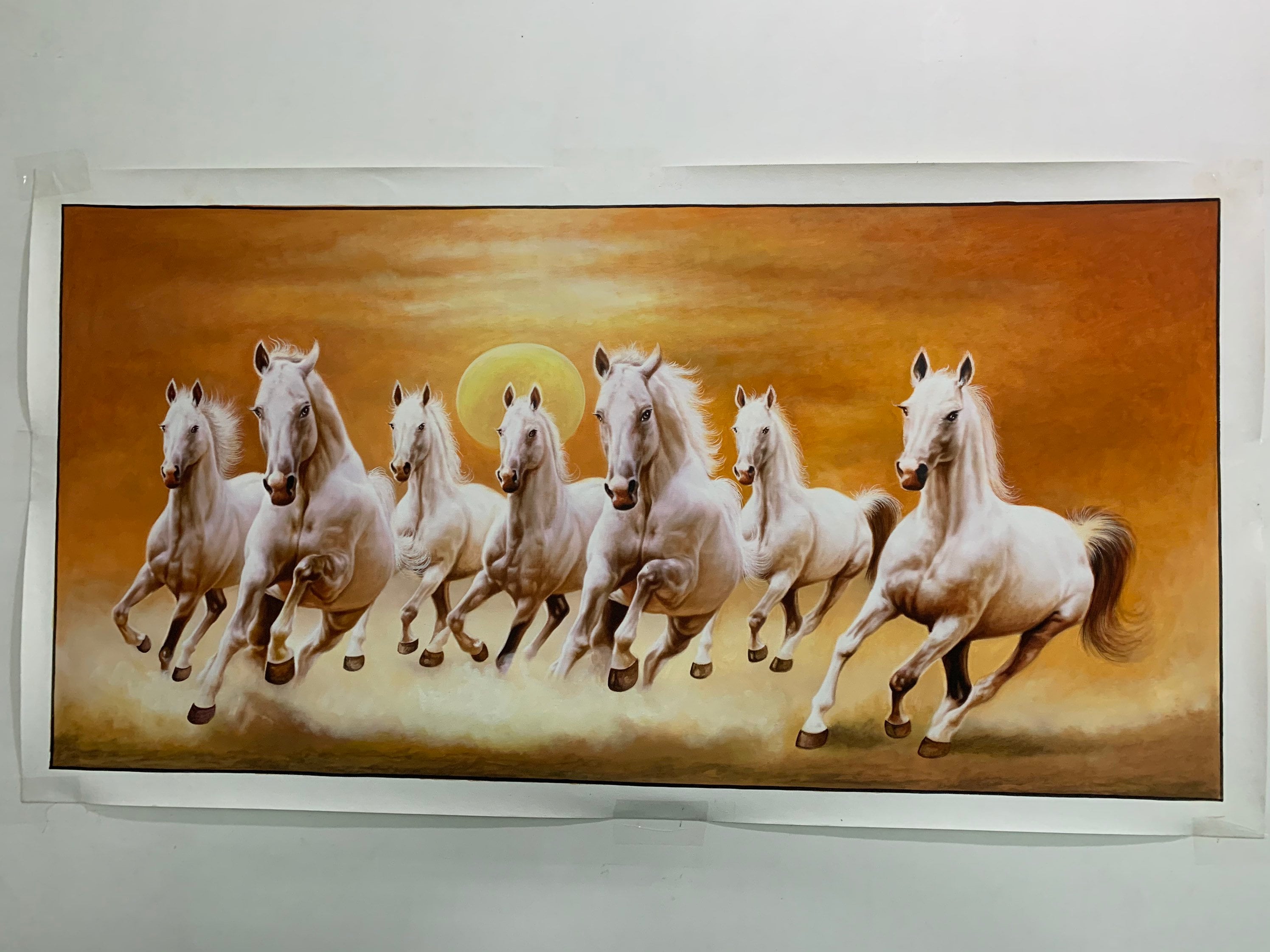 Seven Running Horses in Left Direction 100 Original Hand Made Etsy UK