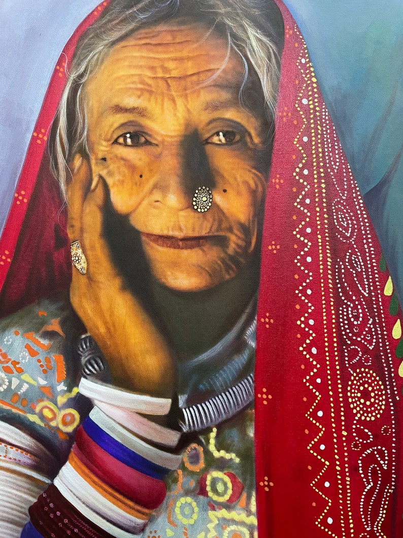 Unique Rajasthani Painting on Canvas Using Acrylic Colors Etsy