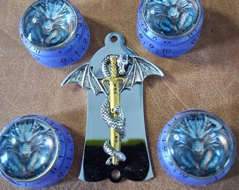 Guitarra Custom Edición Limitada. Perillas de control y cubiertas de armadura personalizadas... Conjunto Dragon, Mania... Una edición limitada personalizada.