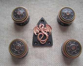 Guitar Custom Ltd Editions Speed Control Knobs & Truss Covers Custom .... Shotgun Dragon Set - Coppers ..  Ltd Edition