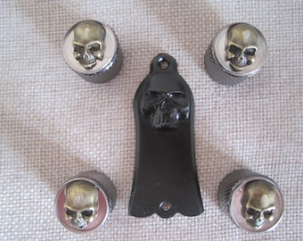 Guitar Custom Ltd Editions Speed Control Knobs & Truss Covers Custom - Black Desire and Skulls Set @ Ltd Custom Edition