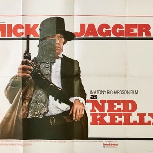 ヴィンテージオリジナル1970年。映画ポスター：ミック・ジャガー主演のネッド・ケリー映画