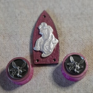 Guitar Custom Ltd Boutons de contrôle de vitesse et housses de ferme personnalisées – Art nouveau imitation ivoire et fées en roses @ Ltd Custom Edition