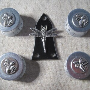 Guitar Custom Ltd Editions : Control Knobs & Truss Covers Custom - The Small Dragons all Fly Set.  A Custom Ltd Edition. Custom Ltd Edition.