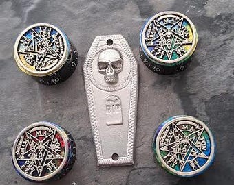 Perillas de control de velocidad y cubiertas de armazón Custom Guitar Ltd. - Efecto plateado. Juego personalizado.
