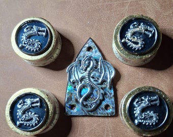 Guitarras Custom Ltd Editions: Perillas de control y cubiertas de alma personalizadas - Juego Dragon Mania..Una edición limitada personalizada