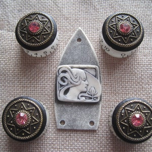 Guitar Custom Ltd Editions : Control Knobs & Truss Covers Custom - The Moroccan Lady Set. A Custom Ltd Ed.