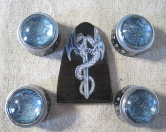Guitar Custom Ltd Editions. Control Knobs & Truss Cover PRS Style Custom - Dragons Faux Abalone Set - A Custom Ltd Edition
