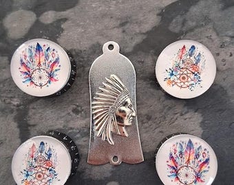 Perilla de control de velocidad y cubiertas de armadura de Guitar Custom Ltd Custom - Sitting Bull @ Custom Ltd Ed..