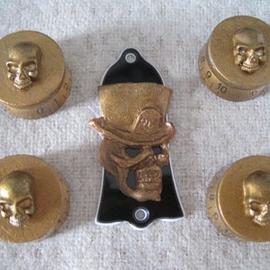 Custom Guitar Ltd Speed Control Knobs & Truss Covers Custom - Skulls in Bronzes Set