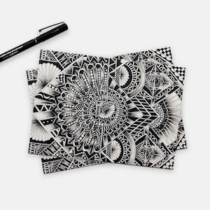 Mandala Postkarte, Illustrierte Postkarte, Handgezeichnete Postkarte, Muster Postkarte, Kunst Postkarte