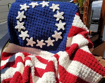 American Flag Crochet Blanket