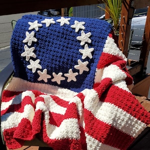 American Flag Crochet Blanket
