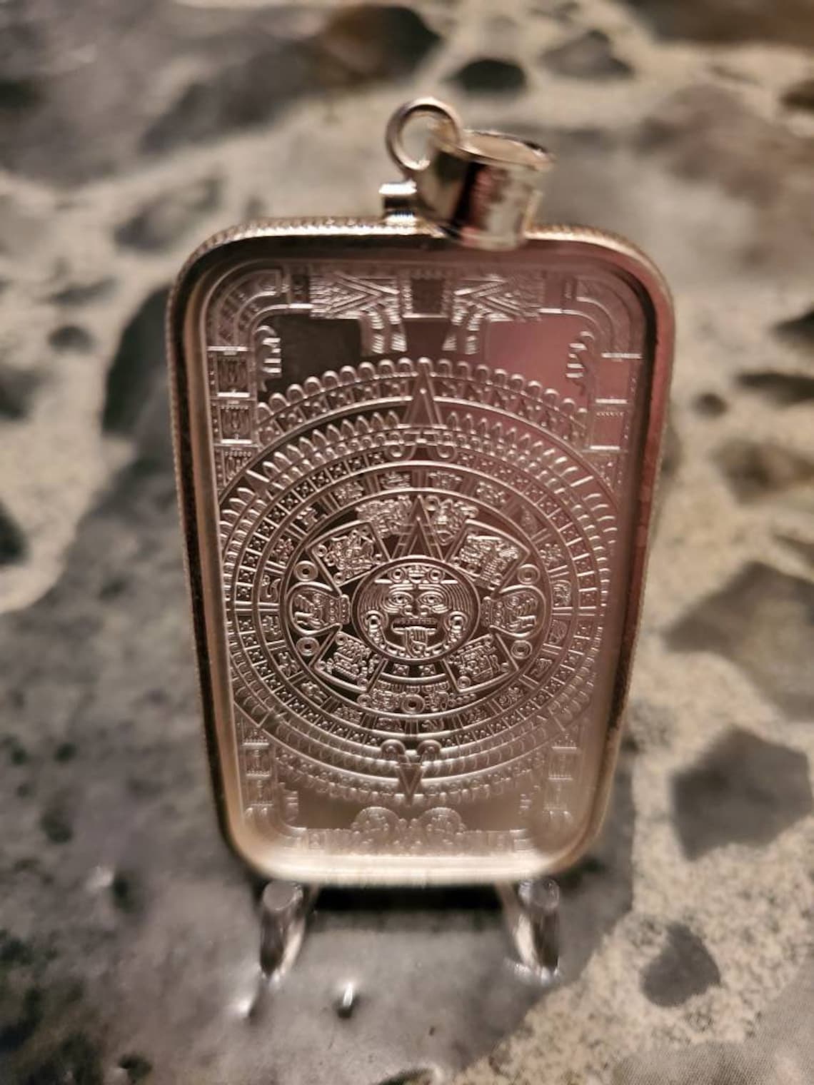 1 oz .999 silver aztec calendar bar wrapped in a .925 Etsy
