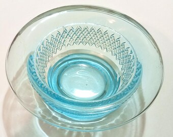 glass dish small sea green colour vintage collectable home decor gift