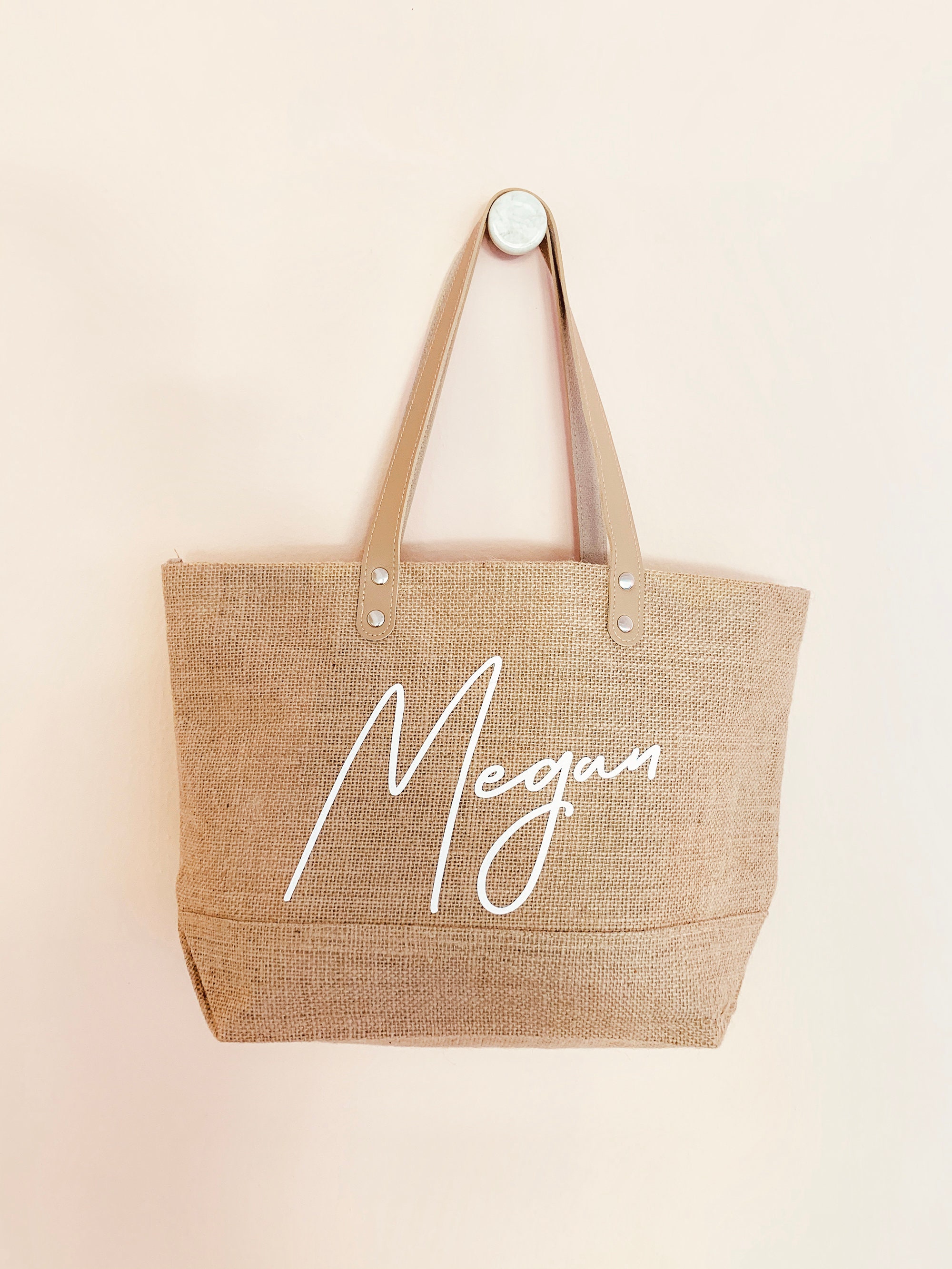  Personalized  Burlap Tote Bag 