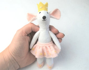 Felt Mouse Sewing Kit, Handmade Ballerina Craft, DIY Gift