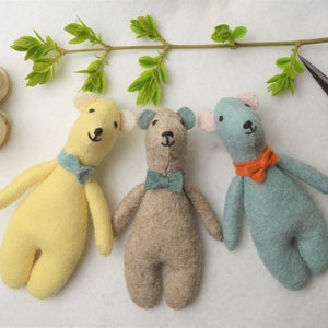 Teddy bear sewing pattern. Pdf pattern. Stuffed animal sewing pattern, felt pattern, plush pattern, felt animals, felt animal sewing pattern