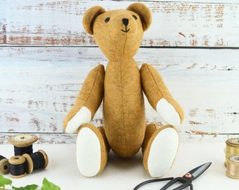 Teddy bear sewing pattern. Pdf pattern. Stuffed animal sewing pattern, felt pattern, plush pattern, felt animals, felt animal sewing pattern